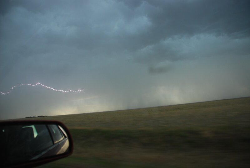 Lightning over a stormy field