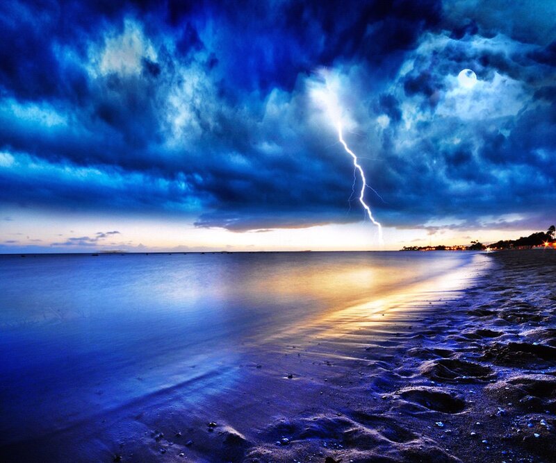 Lightning over Beach