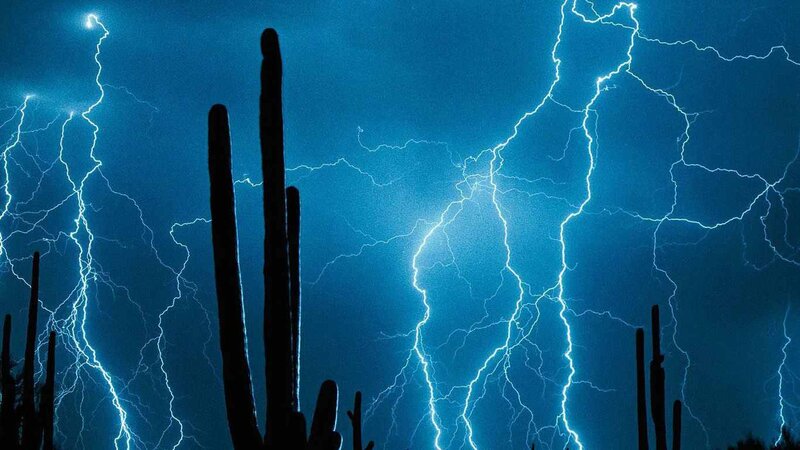 Lightning over Cacti