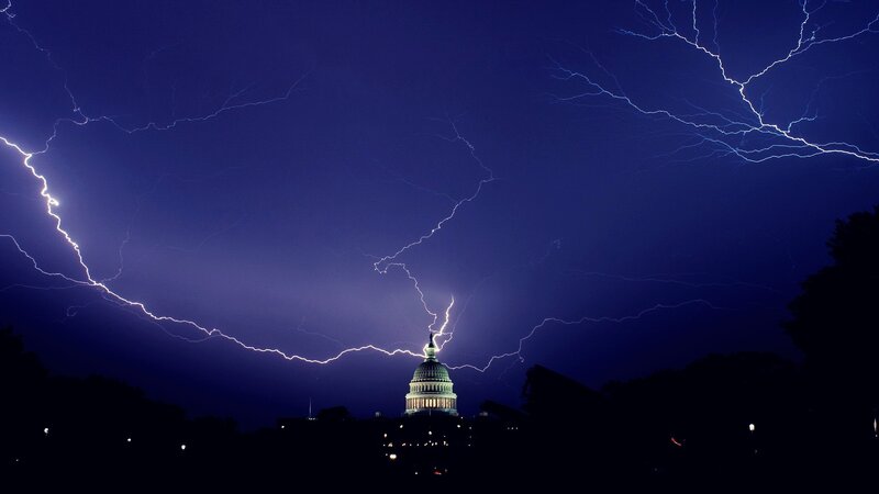 Lightning over Capitol Building
