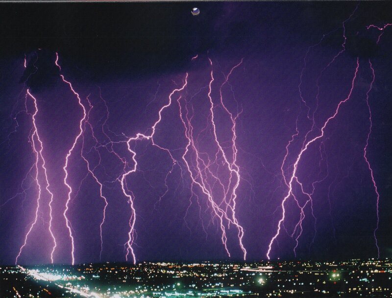 Lightning over City