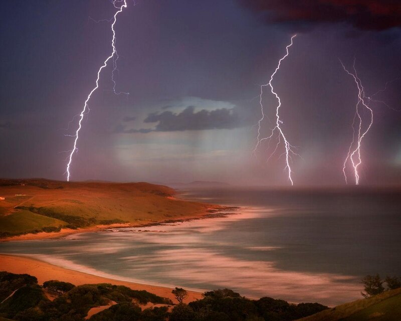 Lightning over Coastline