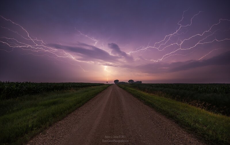 Lightning over Dirt Road