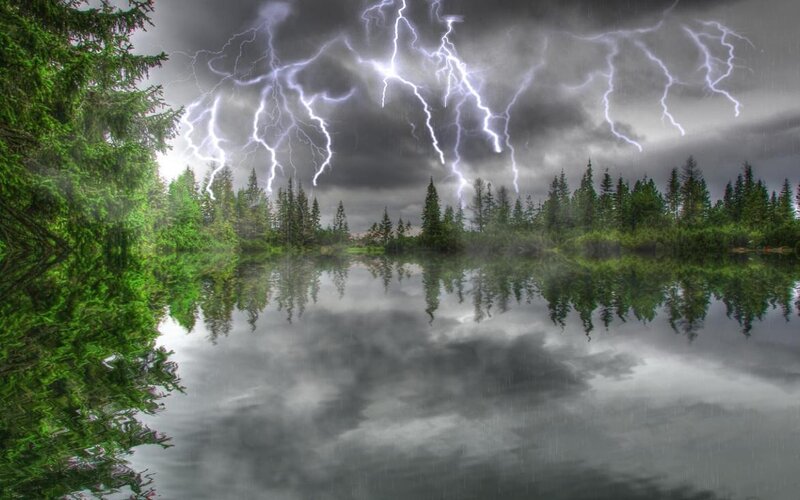 Lightning over Forest Lake