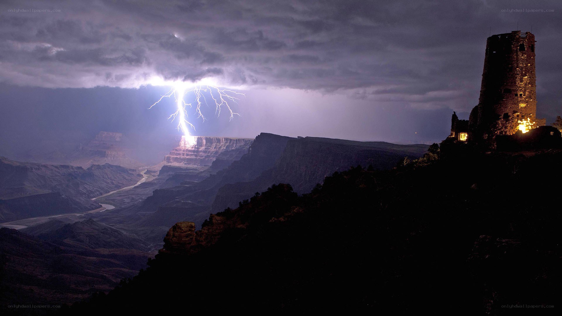 Lightning over Grand Canyon