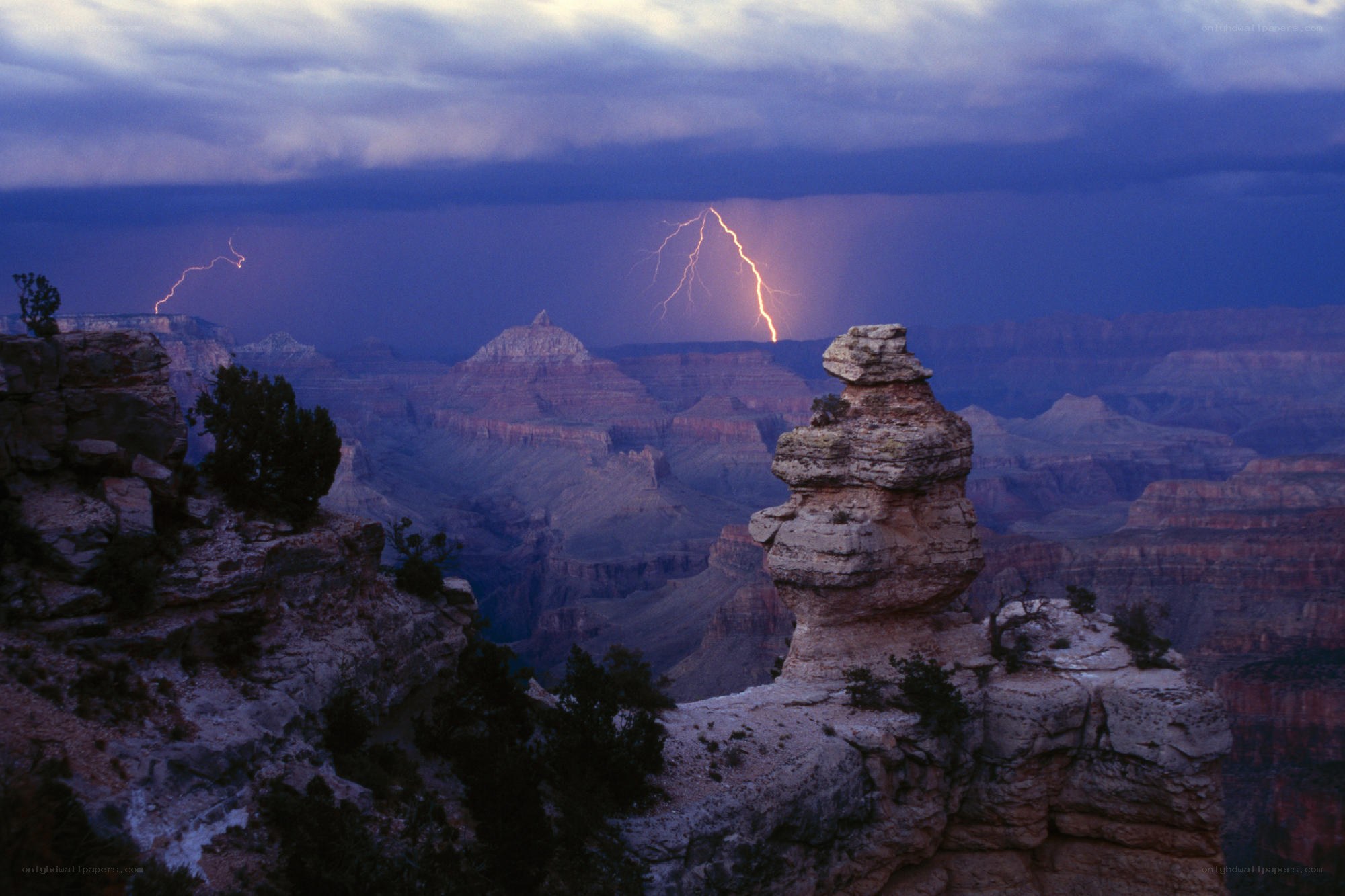Lightning over Grand Canyon