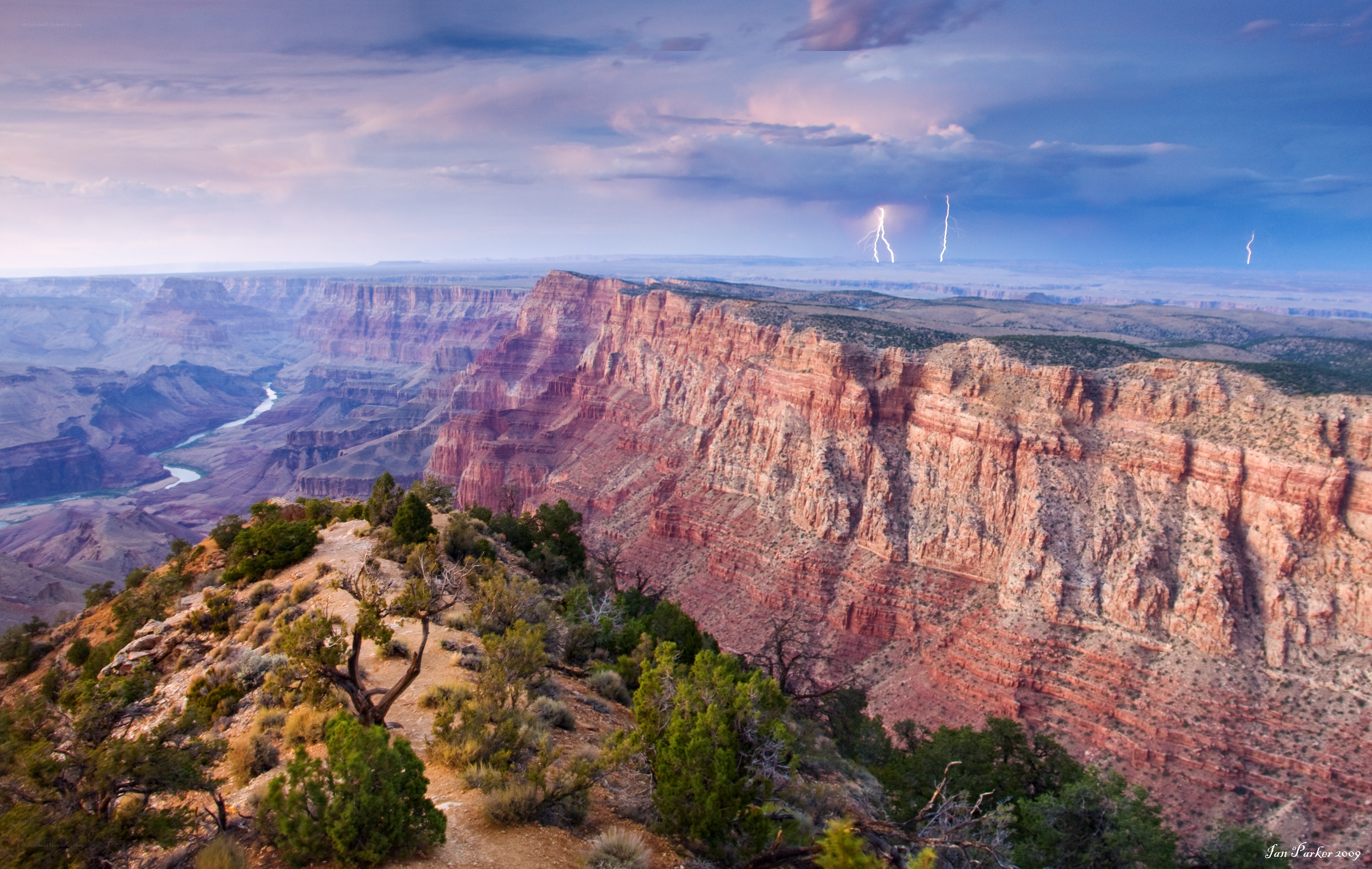 Lightning over Grand Canyon
