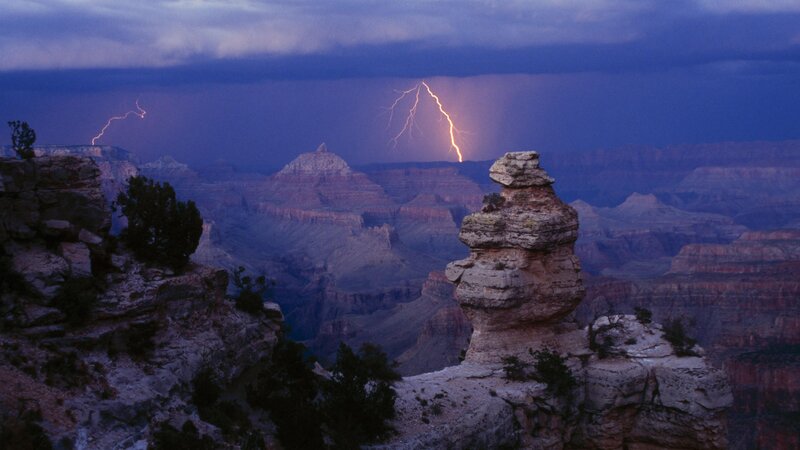 Lightning over Grand Canyon