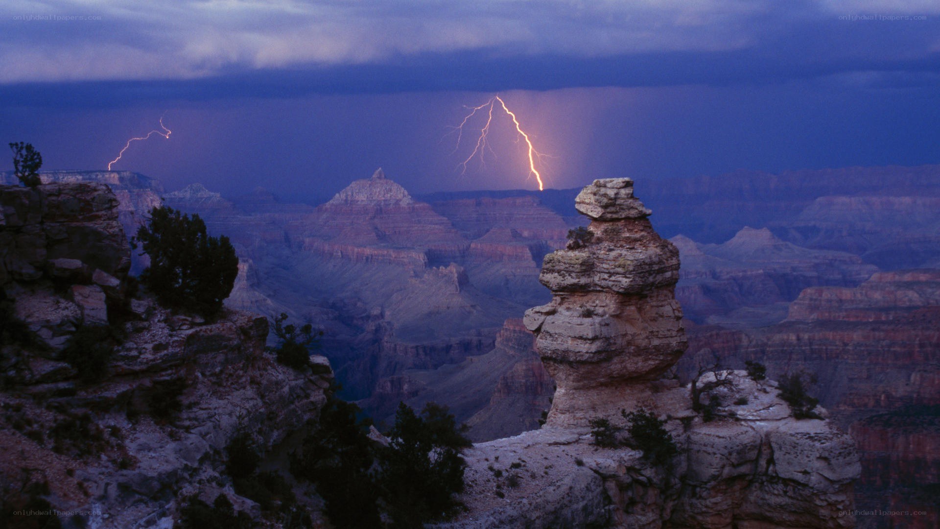 Lightning over Grand Canyon