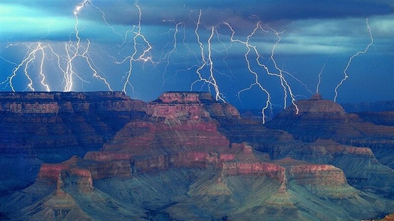 Lightning over Grand Canyon
