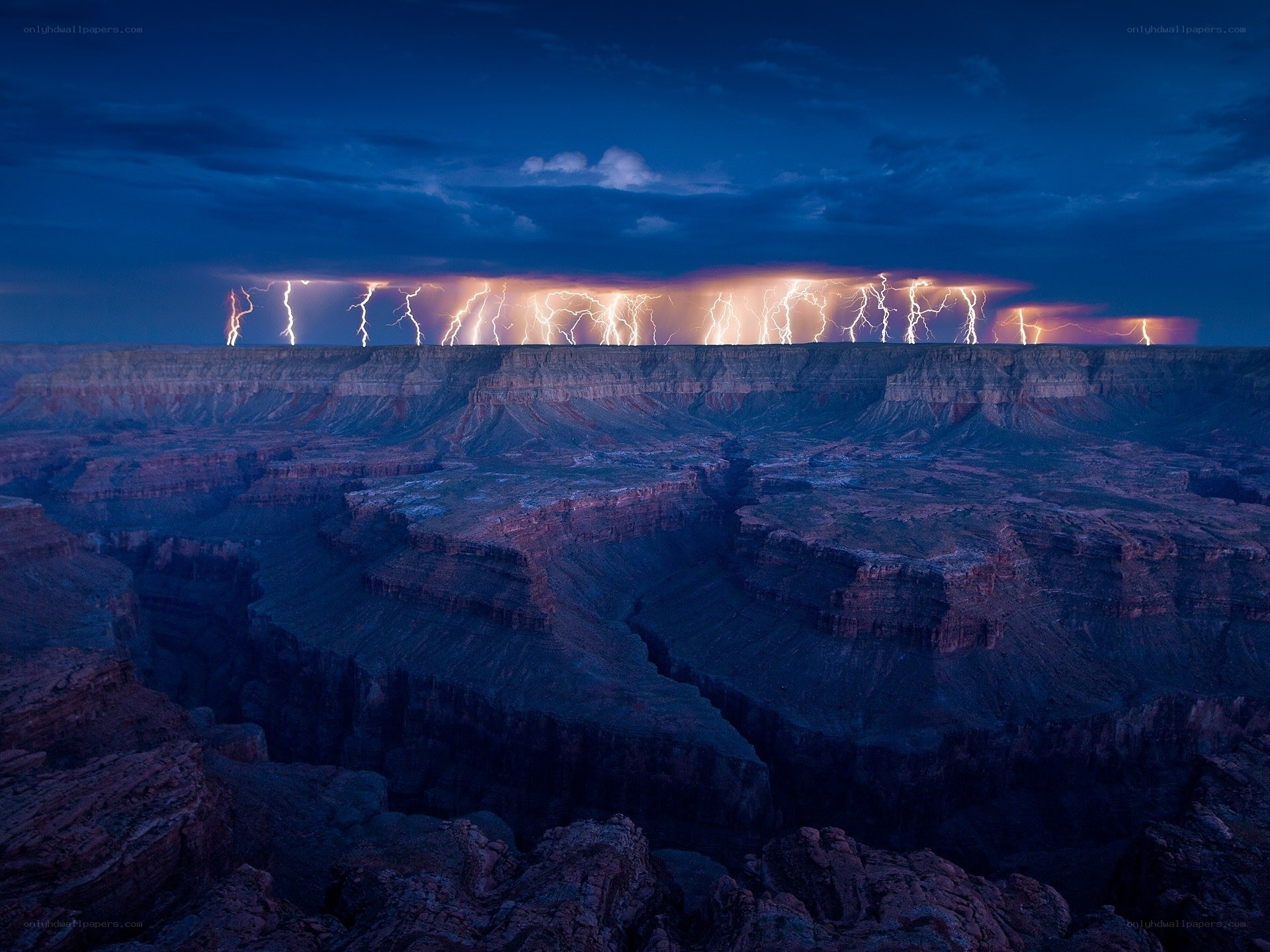 Lightning over Grand Canyon