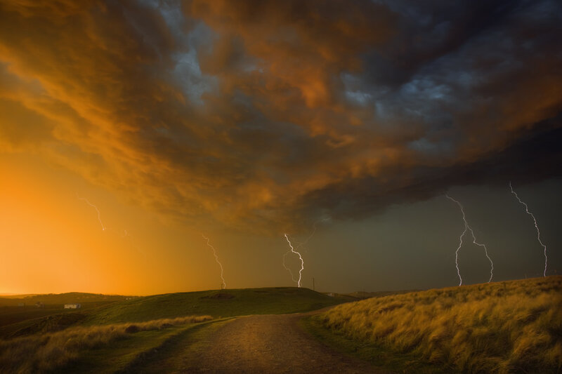 Lightning over Hills