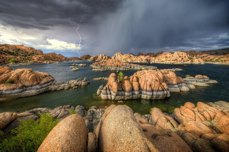Lightning over Lake Rocks
