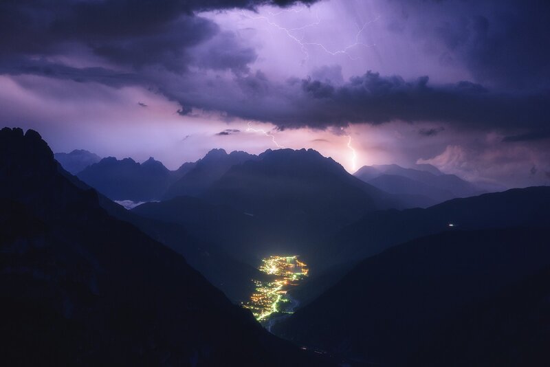 Lightning over Mountain Town