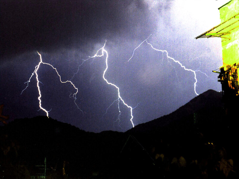 Lightning over Mountains — Black