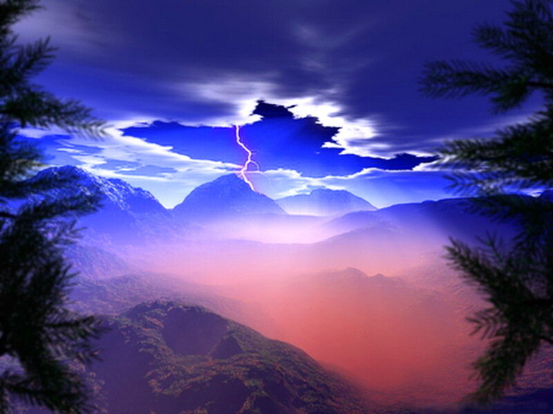 Lightning over Mountains