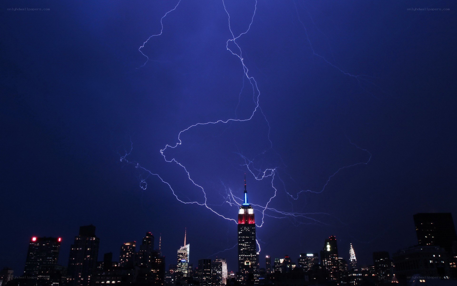 Lightning over New York City