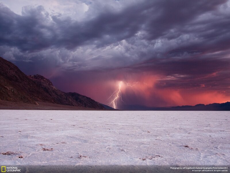 Lightning over Salt Flat — Purple