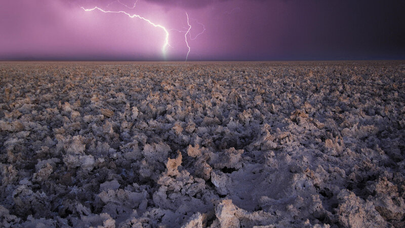 Lightning over Salt Flats — Purple