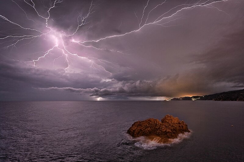 Lightning over Sea
