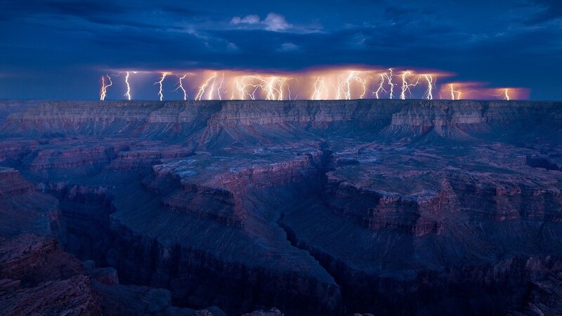Lightning over the Grand Canyon
