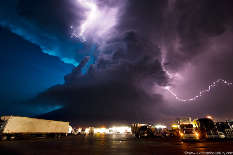 Lightning over Trucks