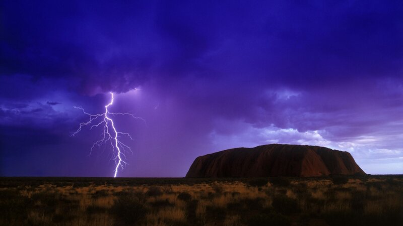 Lightning over Uluru