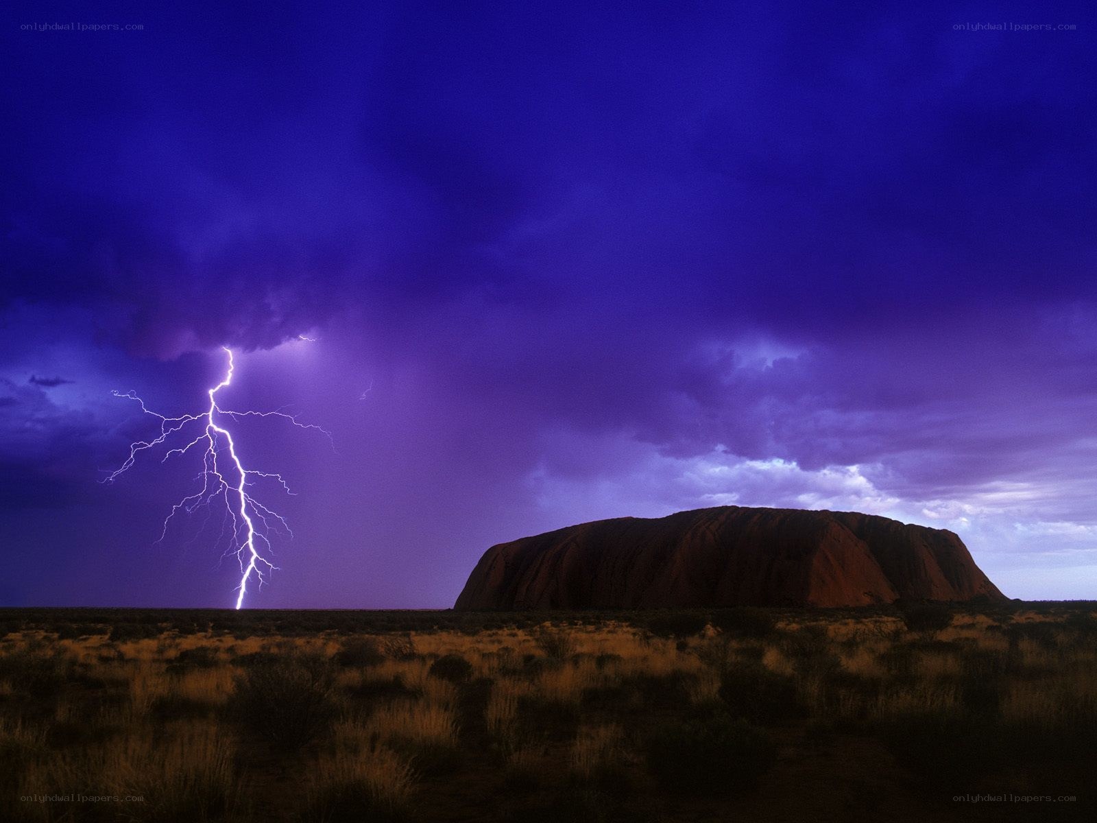 Lightning over Uluru