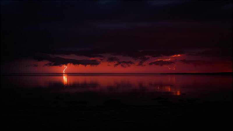 Lightning over Water — Red