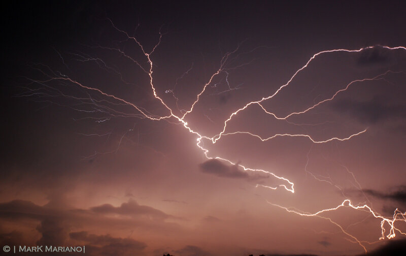 Lightning storm at dusk