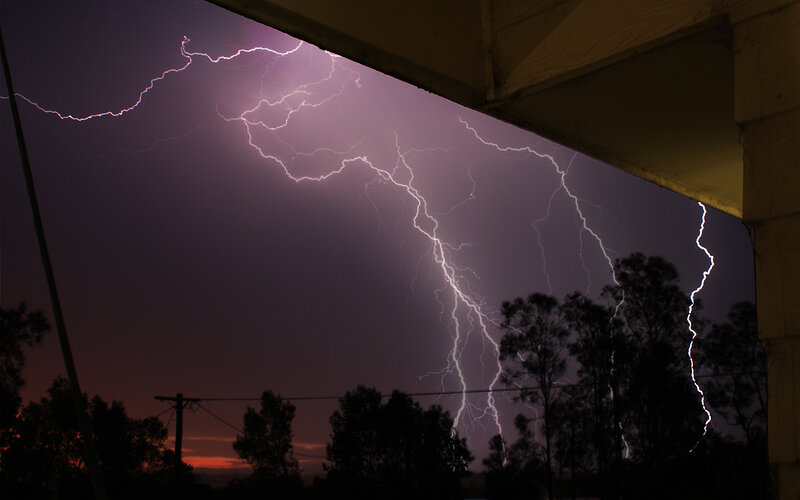 Lightning Storm at Dusk — Purple
