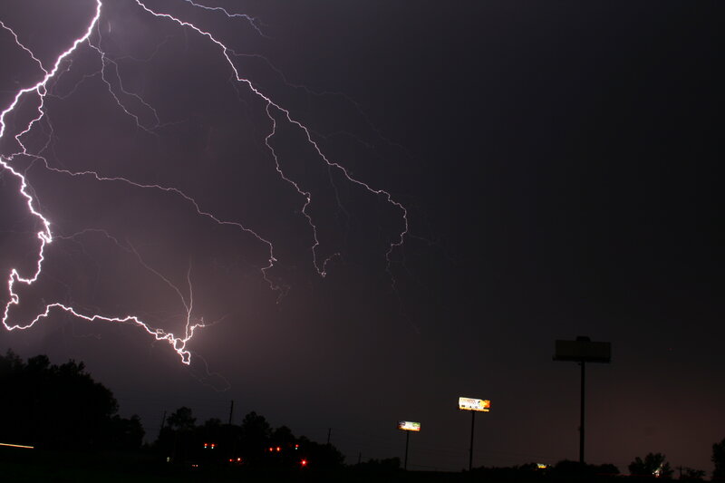 Lightning storm at night