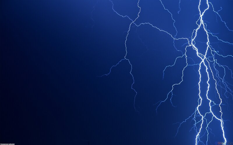 Lightning storm at night