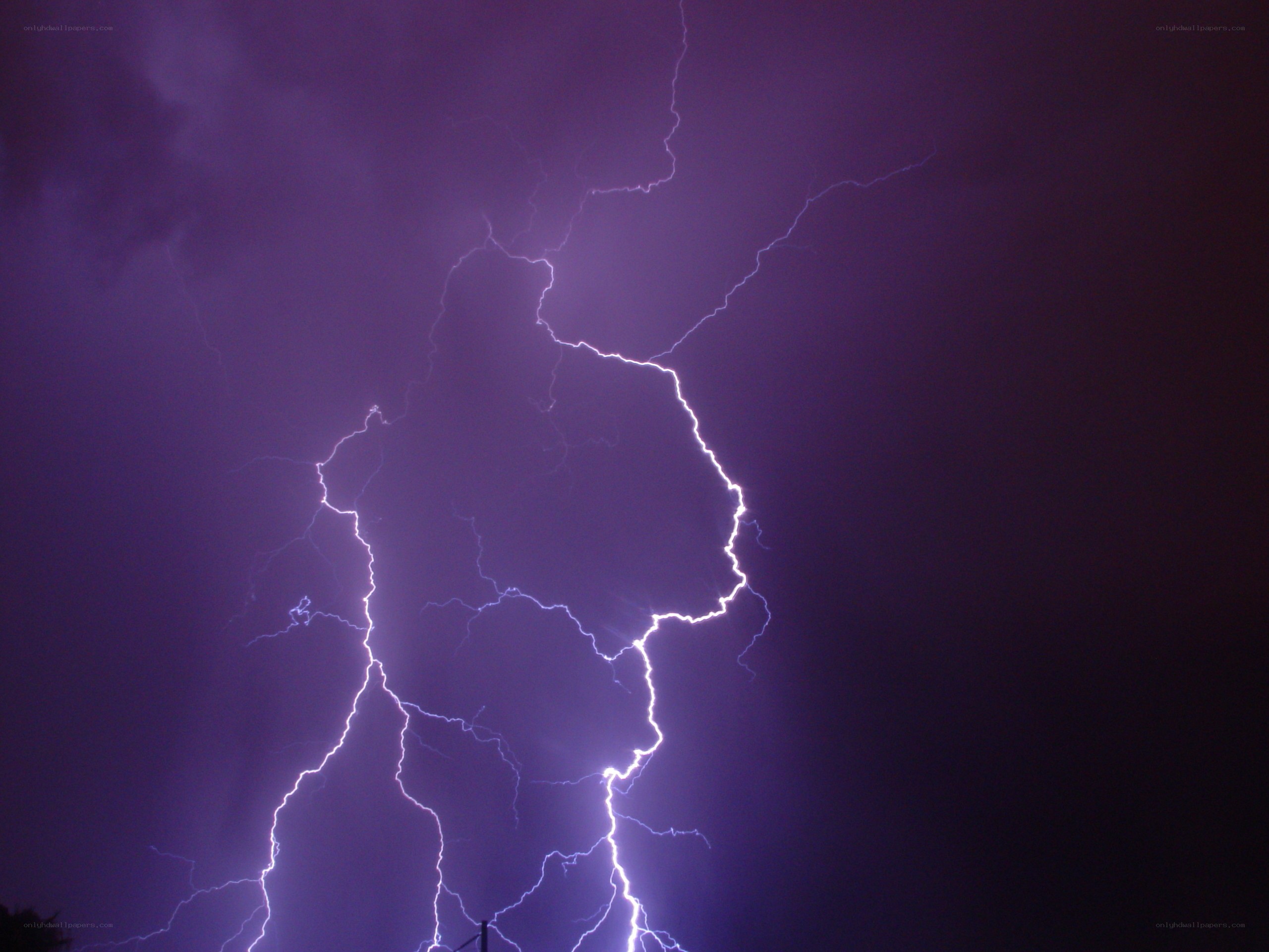 Lightning storm at night
