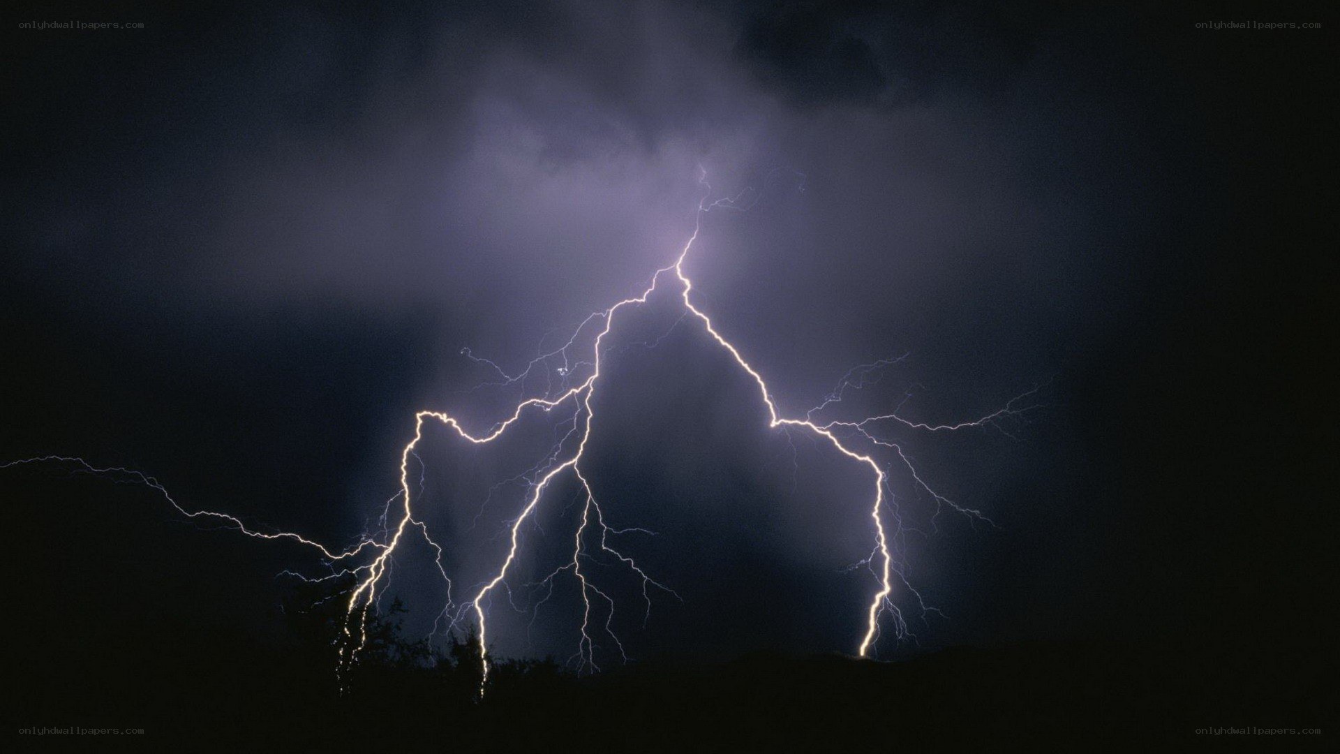 Lightning storm at night