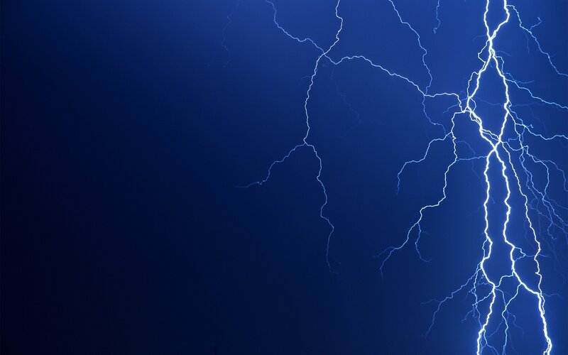 Lightning storm at night