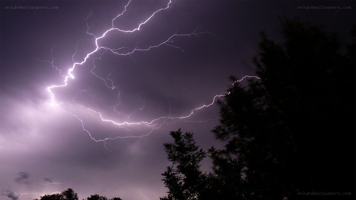 Lightning storm at night