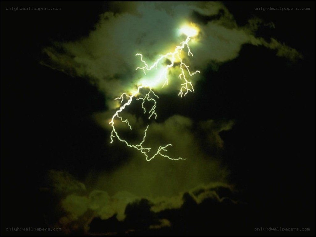 Lightning storm at night