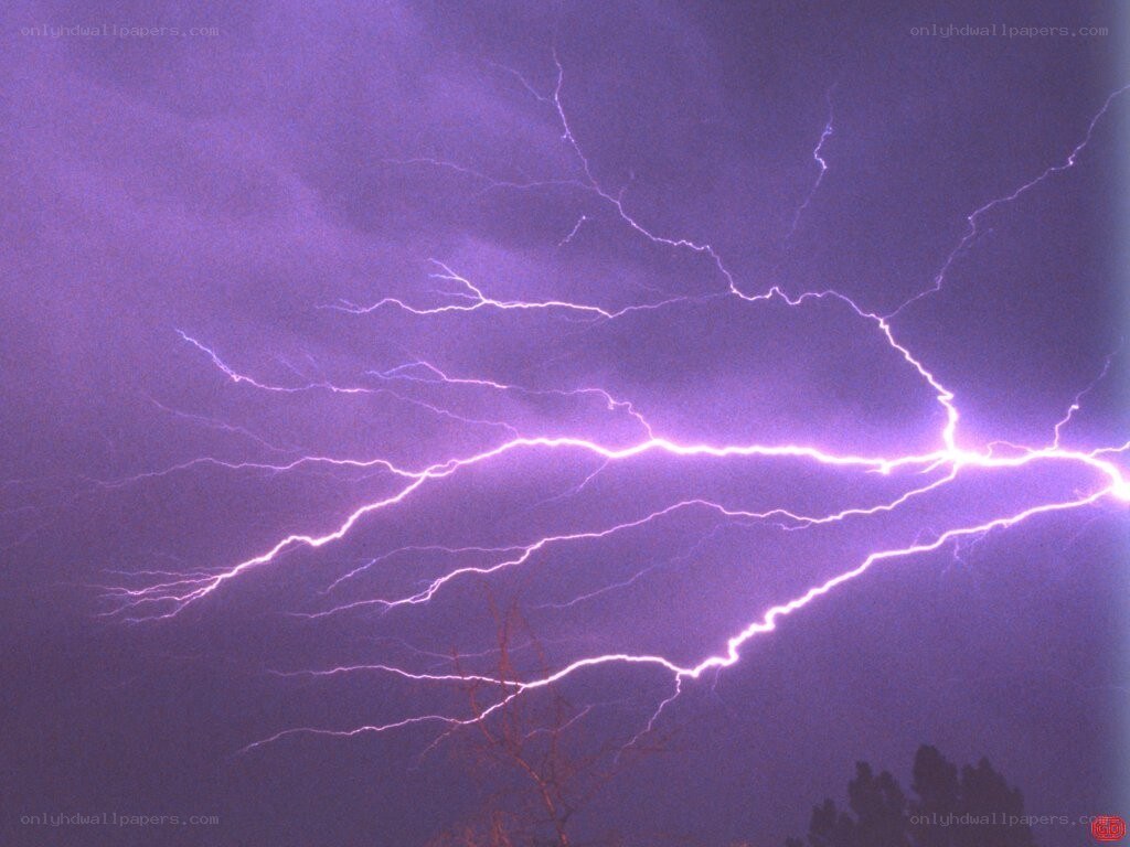 Lightning storm at night