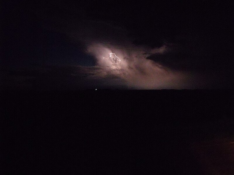 Lightning storm at night