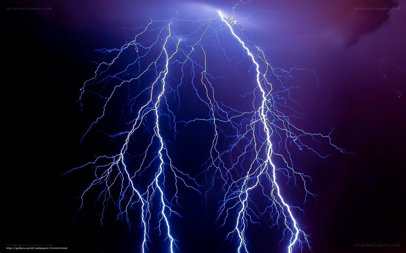 Lightning storm at night