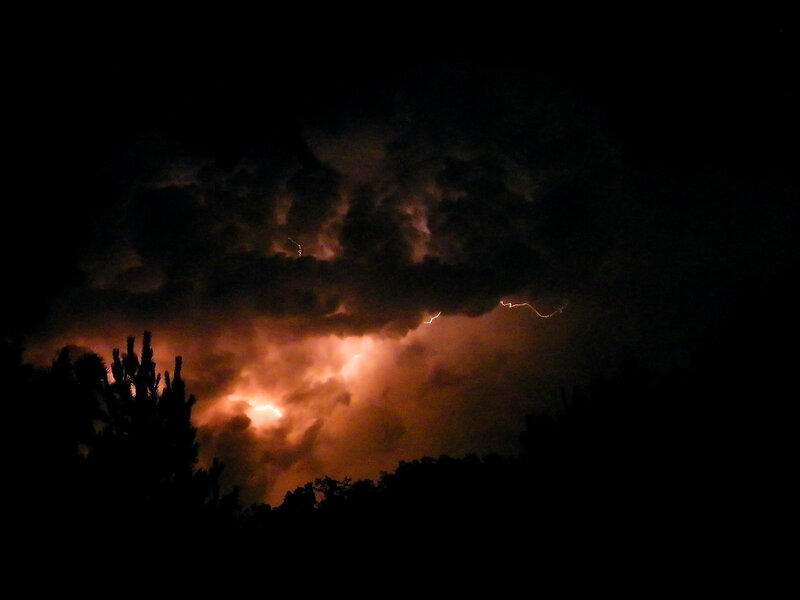 Lightning Storm at Night — Black