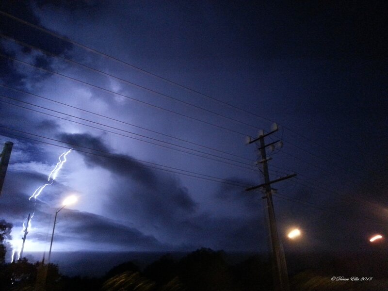 Lightning Storm at Night — Blue