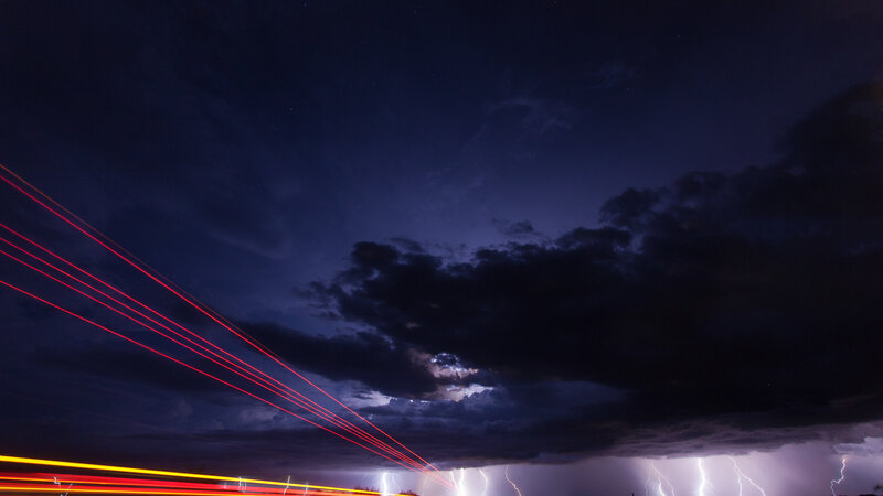 Lightning Storm at Night — Purple, Dramatic