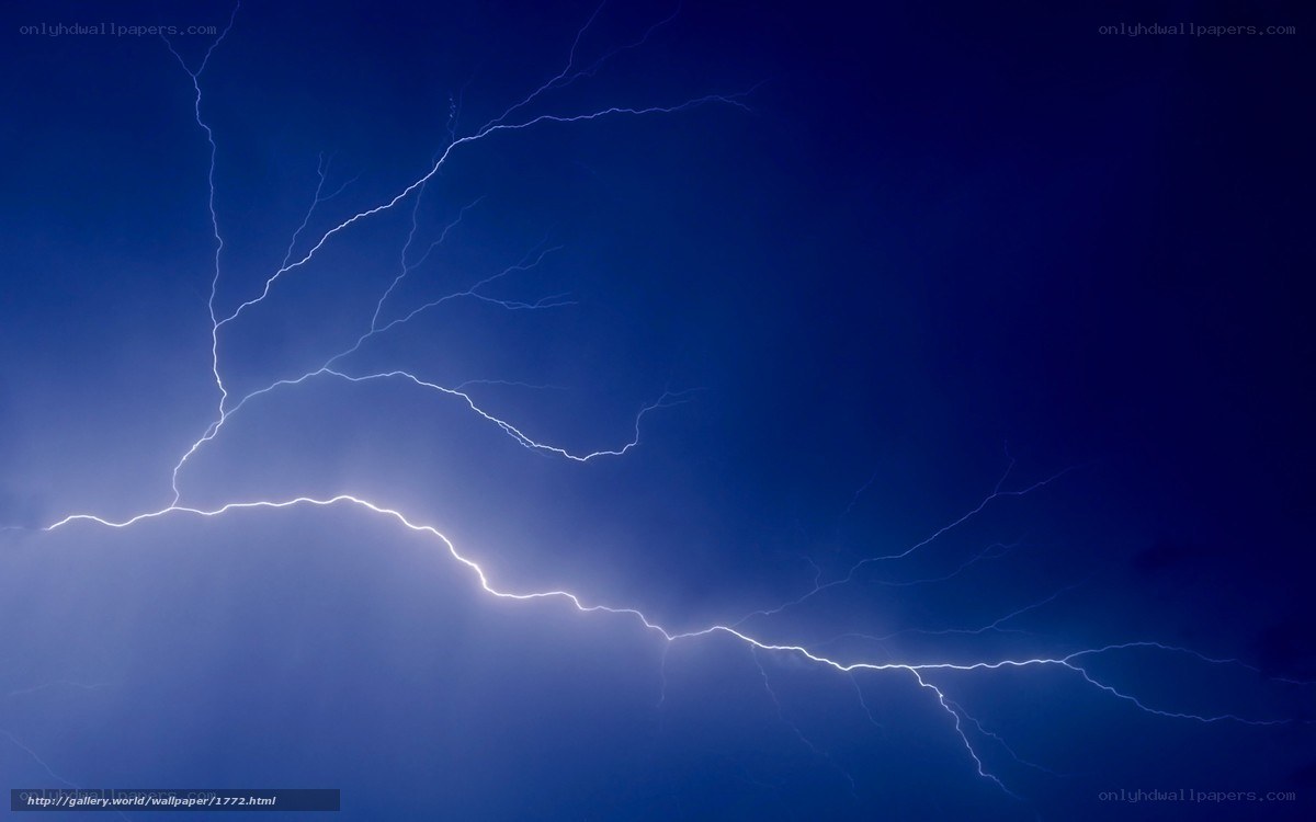 Lightning storm at night