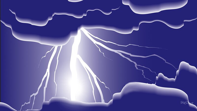 Lightning Storm Clouds — Blue