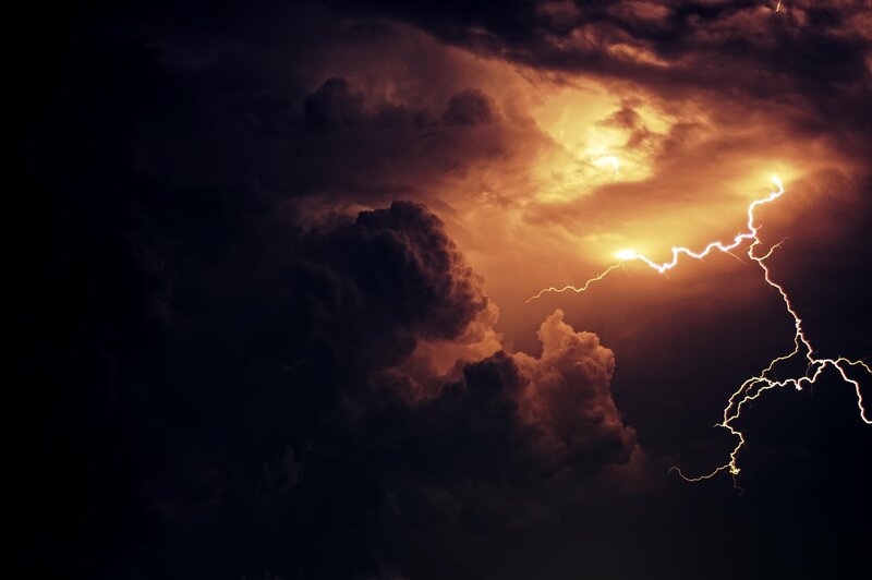 Lightning Storm Clouds — Orange