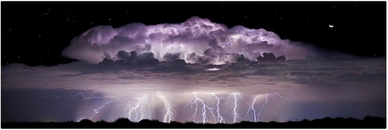 Lightning Storm Clouds — Purple, Dramatic