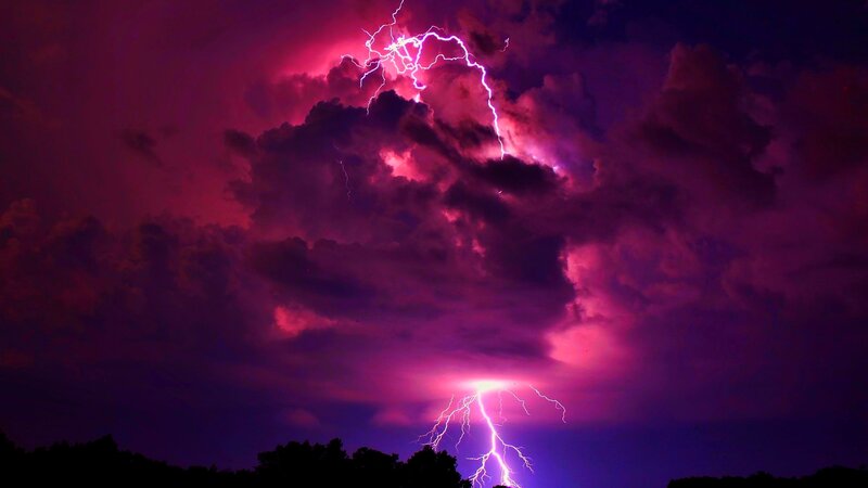 Lightning Storm Clouds — Purple