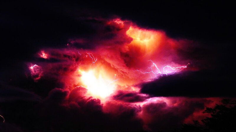 Lightning Storm in Clouds